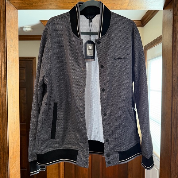 NWT Ben Sherman Herringbone Track Bomber Jacket - Picture 4 of 10